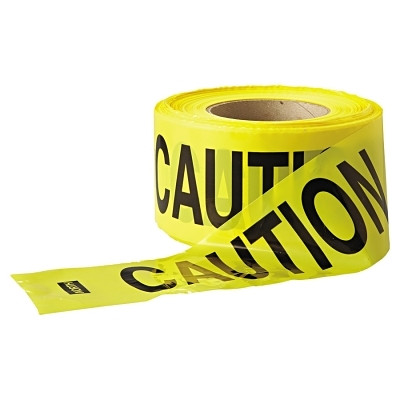 Anchor Brand PT100 Economy Barrier Tape, 3 in x 1000 ft, Yellow, Caution
