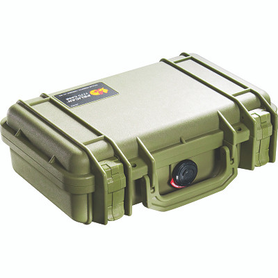 Pelican 1170000130 Protector Case, 0.12 ft, 11.64 in L x 8.34 in W x 3.78 in H, Olive Drab Green, with Foam