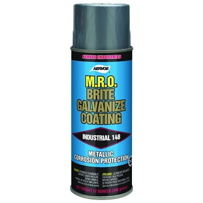 Aervoe 188 MRO Brite Galvanize, 13.6 oz, Aerosol Can, Flat White