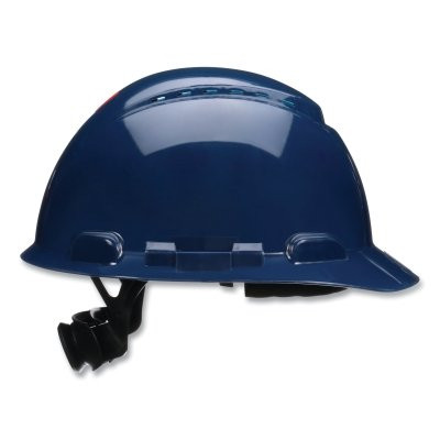 3M 7100239996 SecureFit Pressure Diffusion Ratchet Suspension w/UVicator Hard Hats and Caps, Cap, Vented, Navy Blue