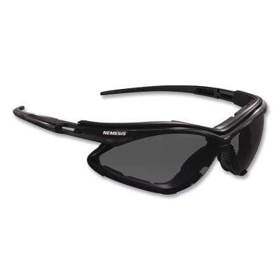 KleenGuard 65327 Nemesis Safety Glasses, Smoke Lens Tint, Polycarbonate, Anti-Fog, Black Frame, w/Foam Gasket