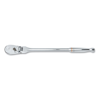 GEARWRENCH 81306T 90T Ratchet, Tear Drop, 1/2 in Drive, 16.98 in OAL, Alloy Steel, Full Polish Chrome, Flex Handle
