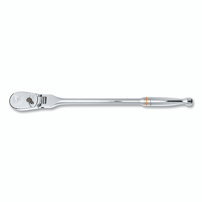 GEARWRENCH 81306T 90T Ratchet, Tear Drop, 1/2 in Drive, 16.98 in OAL, Alloy Steel, Full Polish Chrome, Flex Handle