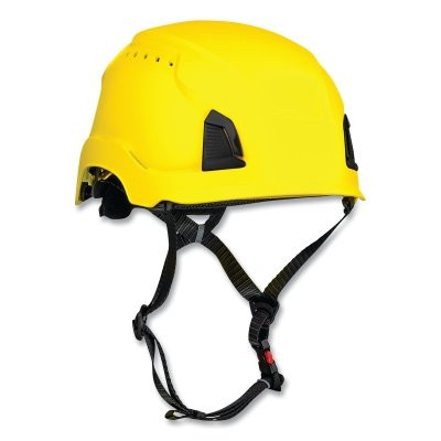 PIP 280-HP1491RVM-02 Traverse Type II Industrial Climbing Helmet, HDPE Suspension, Yellow, Wheel Ratchet Adjustment, Vented, Mips