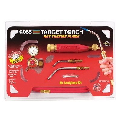 Goss KX3B Target Torch Air-Acetylene Outfit, 5/16 in, 7/16 in, B Cyl Reg Fitting