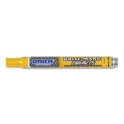 DYKEM 84204 BRITE-MARK ROUGHNECK Paint Marker, Yellow, Medium (#16), Bullet, Valve Action