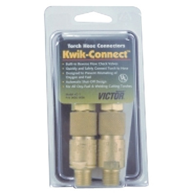 Victor 06560000 Kwik-Connect Torch Plain Pak, Brass, Any Fuel Gas, Oxygen, 9/16 in-18 R and L
