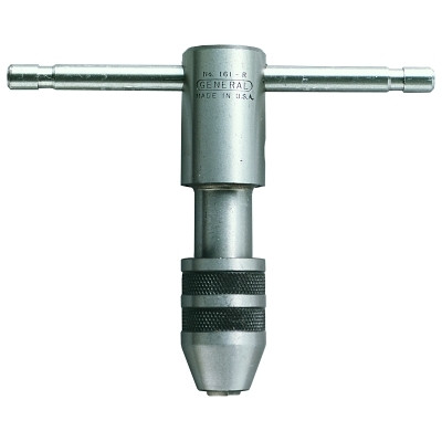 General Tools 161R Reversible Ratchet Tap Wrench, 3-1/2 in Length, No. 0 to 1/4 in Tap Size