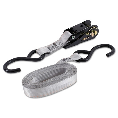 Keeper 05514 Ratchet Tie-Down Strap, High Tension, Vinyl-Coated S-Hooks, 1 in W x 14 ft L, 500 lb Load Capacity