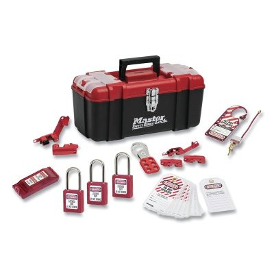 Master Lock 1457E410KA Portable Lockout Kit, 14-piece, Includes 4-Padlocks/Toolbox