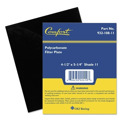 Best Welds 93210811 Shaded Filter Lens, Shade 11, 5-1/4 in x 4-1/2 in, Polycarbonate