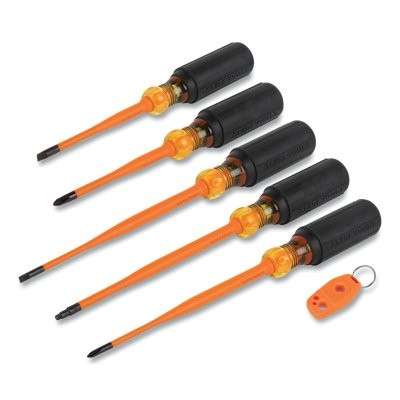 Klein Tools 33736INS 6 Piece Slim-Tip Insulated and Magnetizer Screwdriver Set, 1000 V