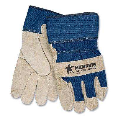 MCR Safety 1955XL Safety Artic Jack Split Pigskin Work Gloves, 1955, Thermosock Lining, 2.5 in Safety Cuff, X-Large, Blue/Gray