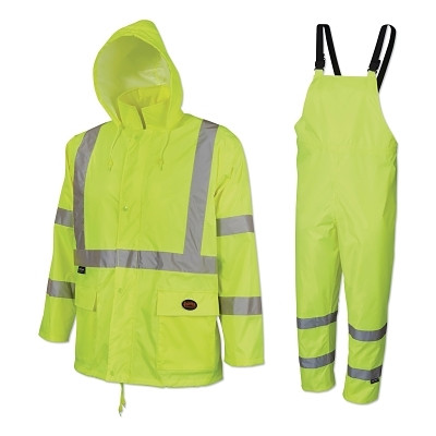 Pioneer V1080360U2XL 5618U/5619U 2-Piece HV 150D Oxford Poly/PVC Waterproof Suit, 2X-Large, Y/G