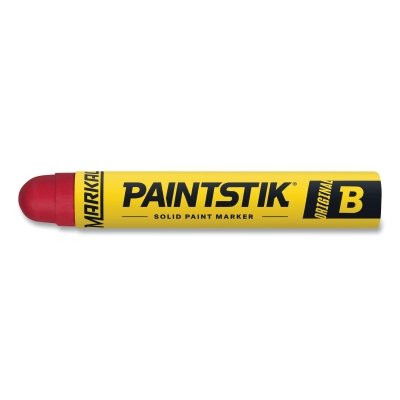 Markal 80222 Paintstik Original B Solid Paint Marker, 11/16 in dia, 4-3/4 in L, Red