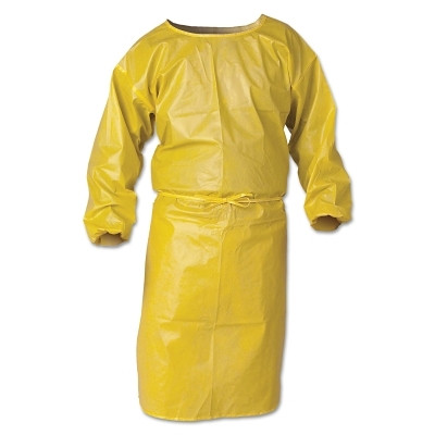 KleenGuard 09829 A70 Chemical Spray Protection Smocks, 44 in, Yellow