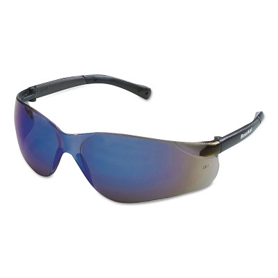 MCR Safety BK118 BearKat BK1 Series Safety Glasses, Blue Mirror Lens, Duramass Scratch-Resistant, Gray Frame