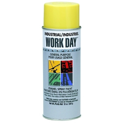 Krylon A04406007 Industrial Work Day Enamel Paint, 10 oz Aerosol Can, Yellow
