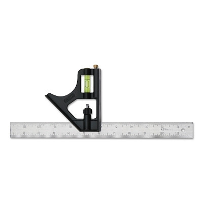 Stanley 46222 Combination Square, 12 in, Die Cast Metal, Black
