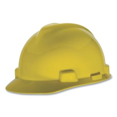 MSA 10004692 V-Gard Slotted Hard Hat Cap, Swing Suspension, Yellow