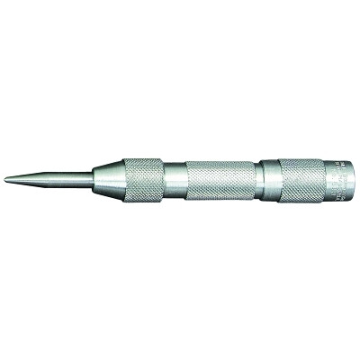 L.S. Starrett 53048 Automatic Center Punch, 5 in L, 5/8 in Tip, Aluminum