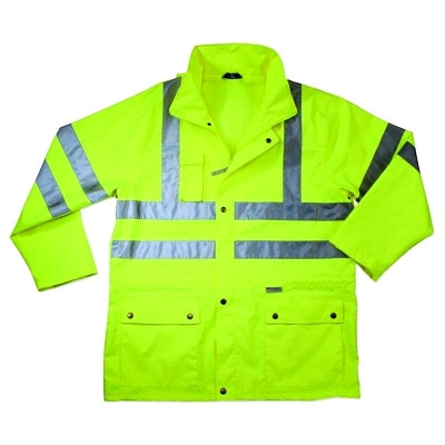 Ergodyne 24324 GloWear 8365 Class 3 Rain Jacket, Poly, Lime, Large