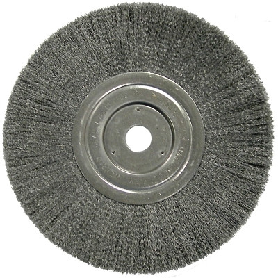 Weiler 01148 Narrow Face Crimped Wire Wheel, 8 in D, .008 Steel Wire