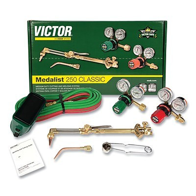 Victor 0384-2584 Medalist 250 Classic Cutting and Welding Outfit, G250 Series Regulators CGA 510LP/CGA 540, Medium-Duty, Propylene (LP)