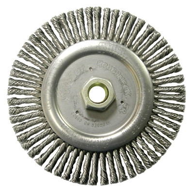 Weiler 09500 Roughneck Stringer Bead Wheel, 6 in dia x 3/16 in Face W x 5/8 in-11 UNC x  0.020 in, 12500 RPM, 1 EA/EA