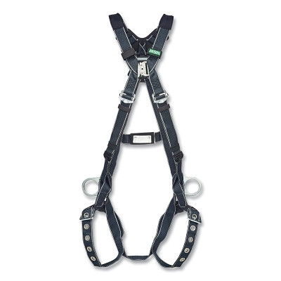 MSA 10252242 V-FORM Welding Full-Body Harness, Back/Hips D-Rings, Extra Large, Tongue Buckle Leg Straps