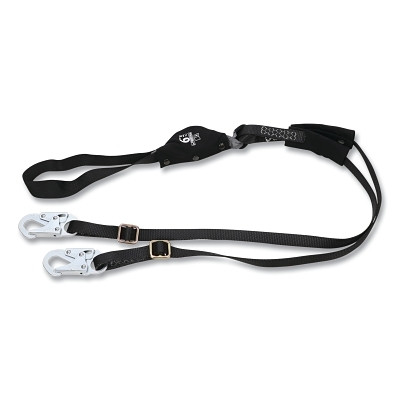 MSA 10199062 V-SERIES Utility Shock Absorbing Lanyard, 6 ft, Single, Web Loop/Large Snaphook, Arc Flash, Adjustable, 310 lb