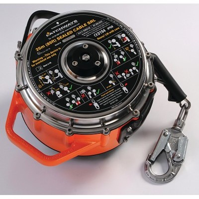 MSA 6284100US Latchways Sealed Self-Retracting Lanyard, 130 ft L, Snap Hook w/Swivel, 1 Leg