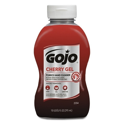 Gojo 235408 Cherry Gel Pumice Hand Cleaner, Cherry, Squeeze Bottle, 10 oz
