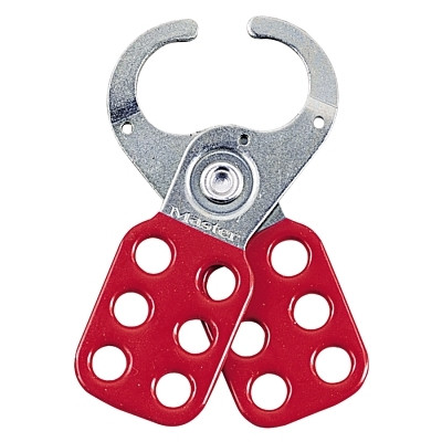 Master Lock 421 Safety Lockout Hasps, Steel, 2-3/8 in W x 5 in L, 1-1/2 in Jaw dia