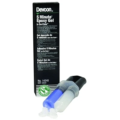 Devcon 14240 5 Minute Epoxy Gel, 25 mL, Dev-Tube, Amber/Opaque