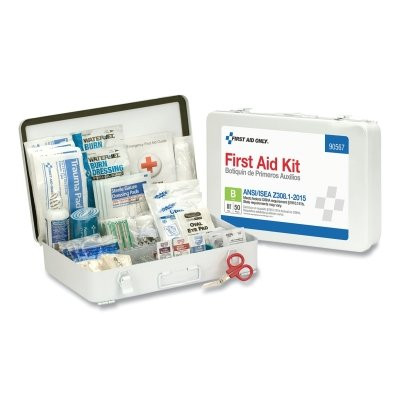 First Aid Only 90567 ANSI B Type III Weatherproof 50 Person Bulk First Aid Kits, Metal, Wall Mount