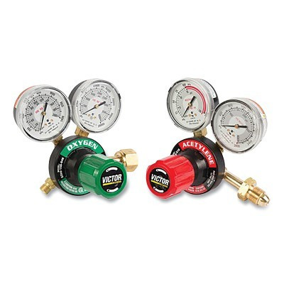 Victor 0781-3288 G350 Plus Single-Stage Regulator, Acetylene/Oxygen, 15 psig Outlet, 2000 psig Inlet, CGA 510/CGA 540, Dual Pk