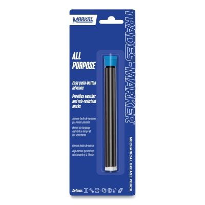Markal 96044 TRADES-MARKER Mechanical Grease Pencil Refill, 3 mm Tip, Black