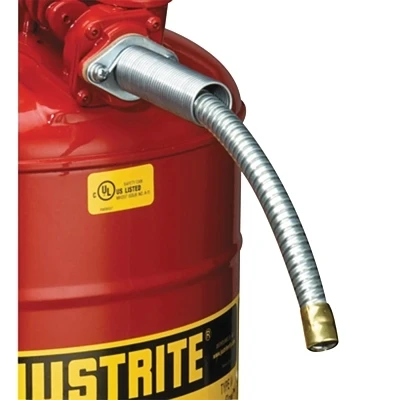 Justrite 11078 Flex Hoses, Steel, 9 in Long, 5/8 in Hose O.D.