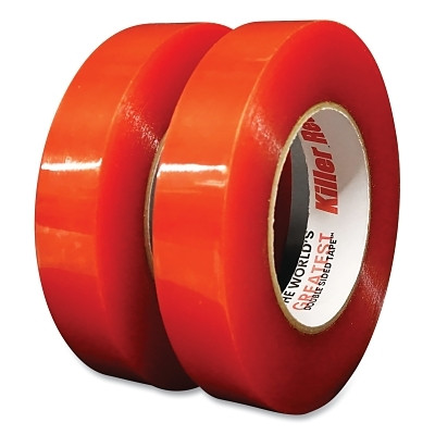 Bron Tapes 106469 Killer Red Double Sided Tape, BT-3854, 0.75 in W x 36 yd L, Clear with Red Liner