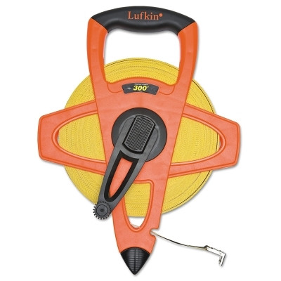 Crescent Lufkin FE300D Hi-Viz Orange Reel Fiberglass Tape, 1/2 in x 300 ft, SAE, Orange, 1/10 in Grad