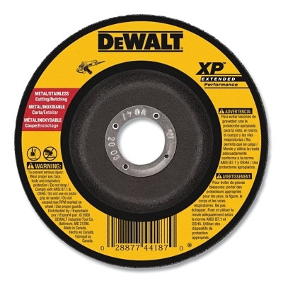 DeWalt DW8813 Type 27 Grinding Wheel, 5 in dia, 5/8 in-11 TPI, 12200 RPM, 24 Grit, 1/8 in Thick