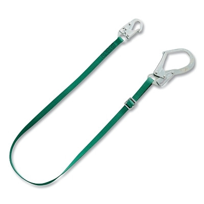 MSA 10201455 V-SERIES Restraint Lanyard, Adjustable Web, 6 ft L, 36CL, Small/Large Steel Snaphooks, Single, 400 lb
