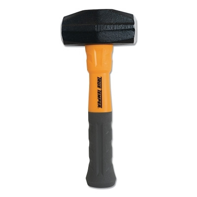 TRUE TEMPER 20188300 Toughstrike Double-Face Hand Drill Hammer, 3 lb Head Wt, 10.5 in Overall L, Straight Fiberglass Handle