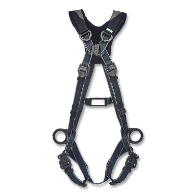 MSA 10252206 V-FIT Arc Flash Full-Body Harness, Back/Hips D-Rings, Standard, QC Chest/Leg Strap Buckles, Shoulder Padding