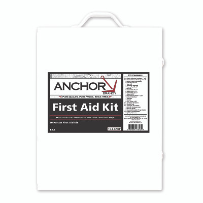 Anchor Brand 864-09-1F 4 Shelf First Aid Cabinet, ANSI Z308.1-2009, Steel Cabinet, Includes 1100 Pieces