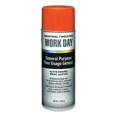 Krylon A04413007 Industrial Work Day Enamel Paint, 10 oz, Aerosol Can, Orange