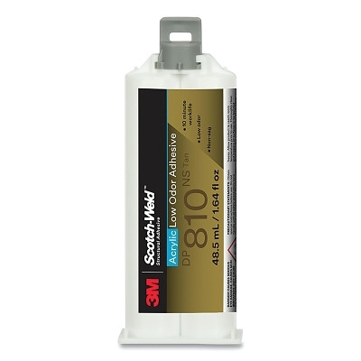 Scotch-Weld 7100148748 Scotch-Weld Low Odor Acrylic Adhesive, DP810NS, 1.71 fl oz, Cartridge, Tan