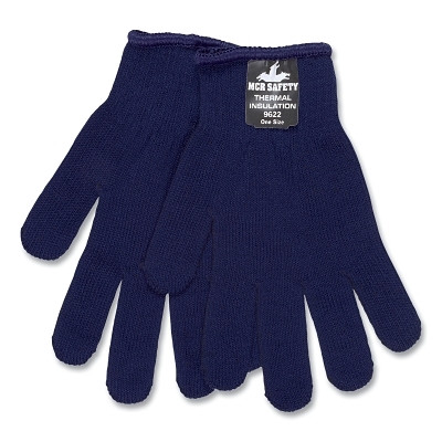 MCR Safety 9622 Thermastat Thermal Insulation Work Gloves, Knit-Wrist, One Size Fits All, Blue
