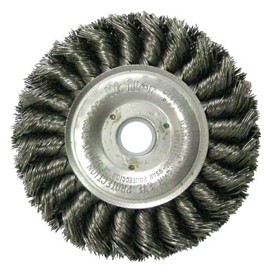 Weiler 08045 Standard Twist Knot Wire Wheel, 4 in D x 1/2 in W, .014 in Steel, 5/8-1/2 Arbor
